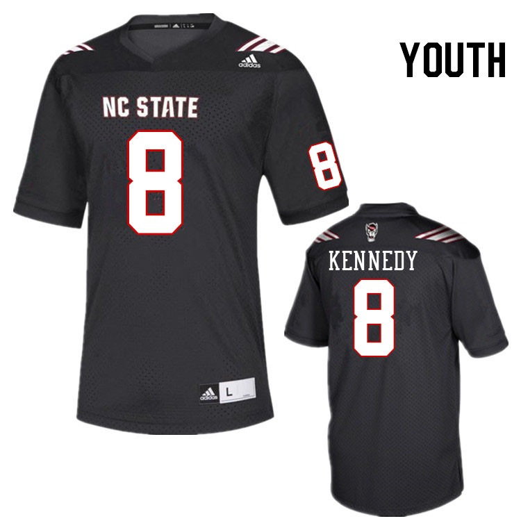 Youth #8 Robert Kennedy North Carolina State Wolfpacks College Football Jerseys Stitched-Black - Click Image to Close